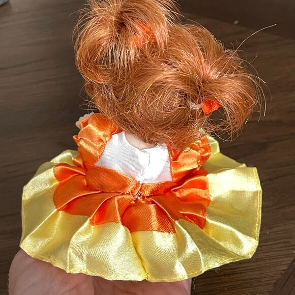 Marie Osmond Candy Corn Too Sweet Doll 5" 2008 Red Hair Orange Yellow Dress READ - Picture 13 of 14